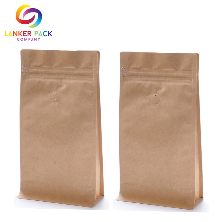 kraft coffee bags with valve